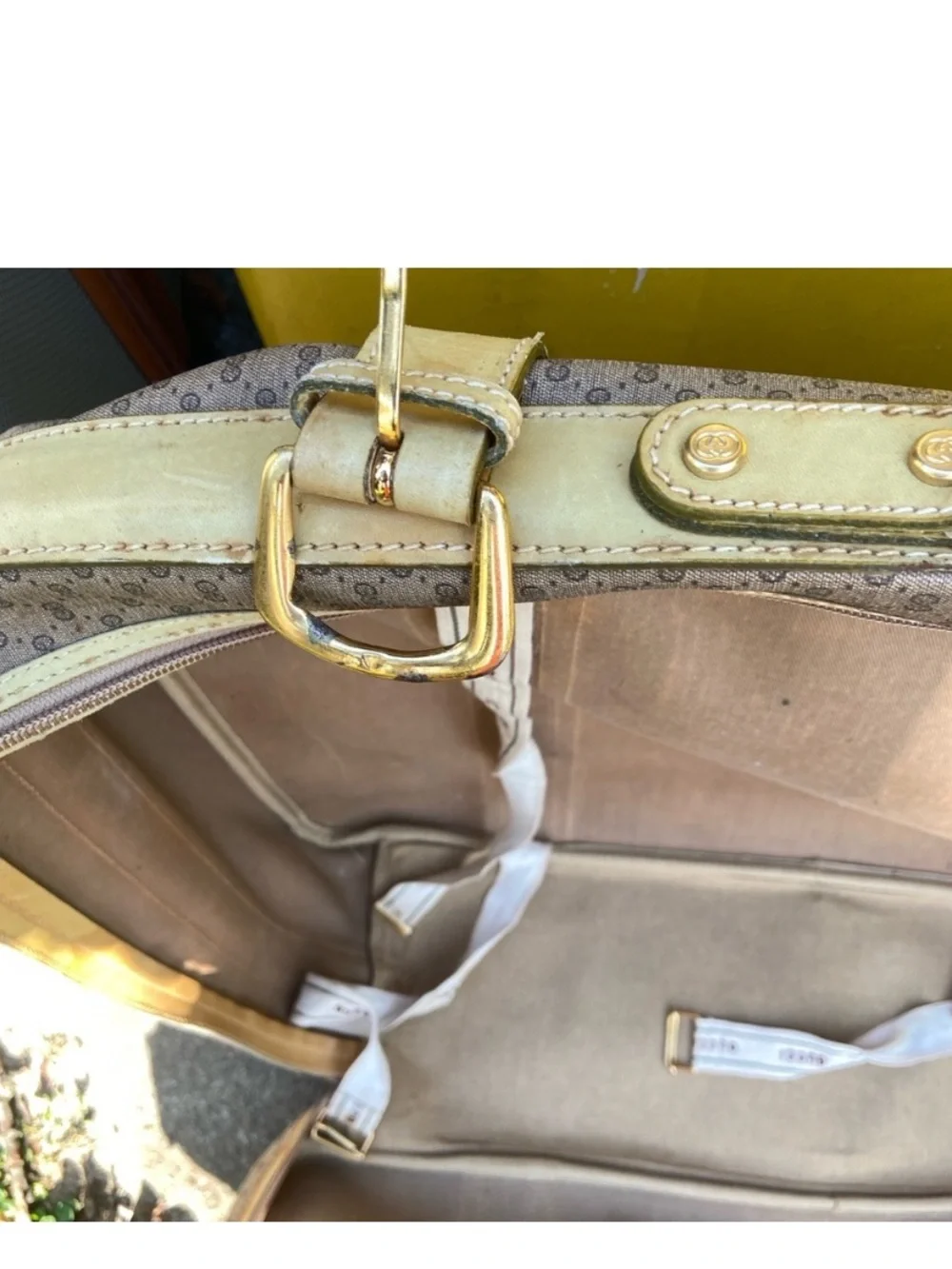 Gucci Brown and Red-Blue Stripe Travel luggage 30/23